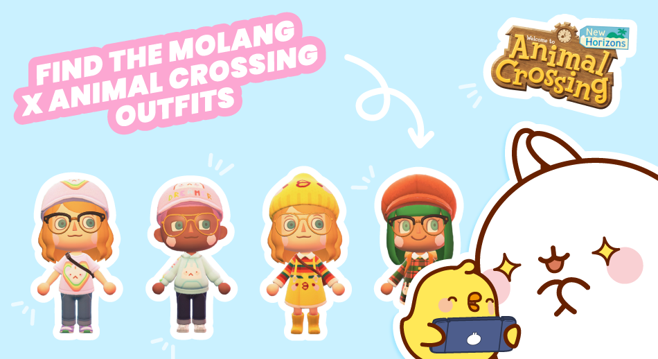 Find the Molang x Animal Crossing outfits