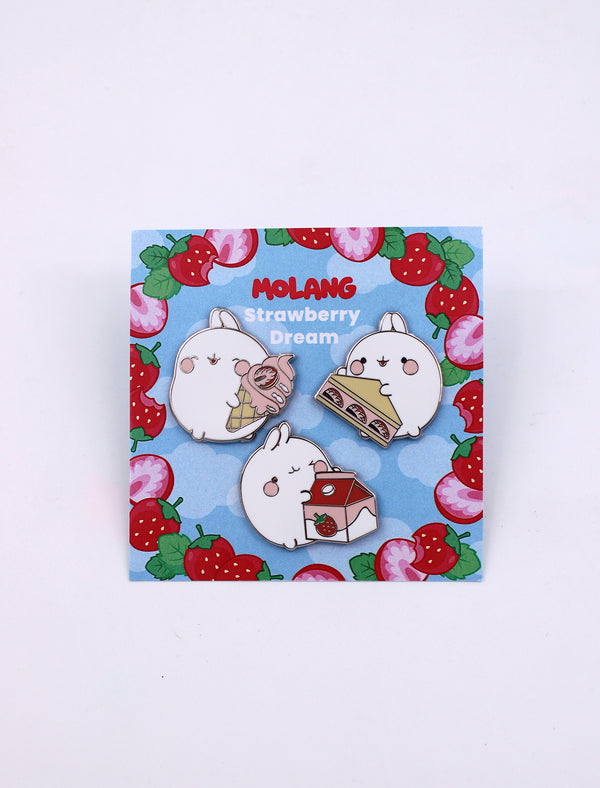 Molang Pins - Strawberry Dream