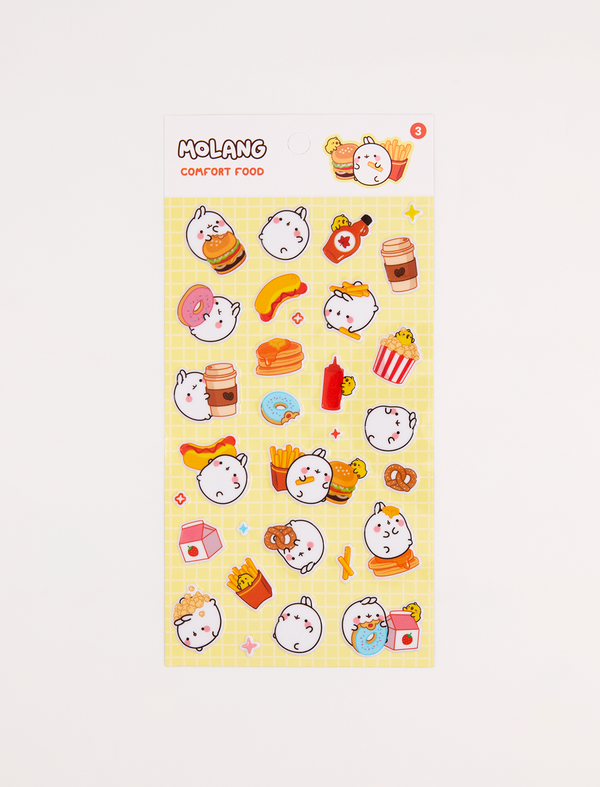 Molang cute 3D Stickers Comfort Food