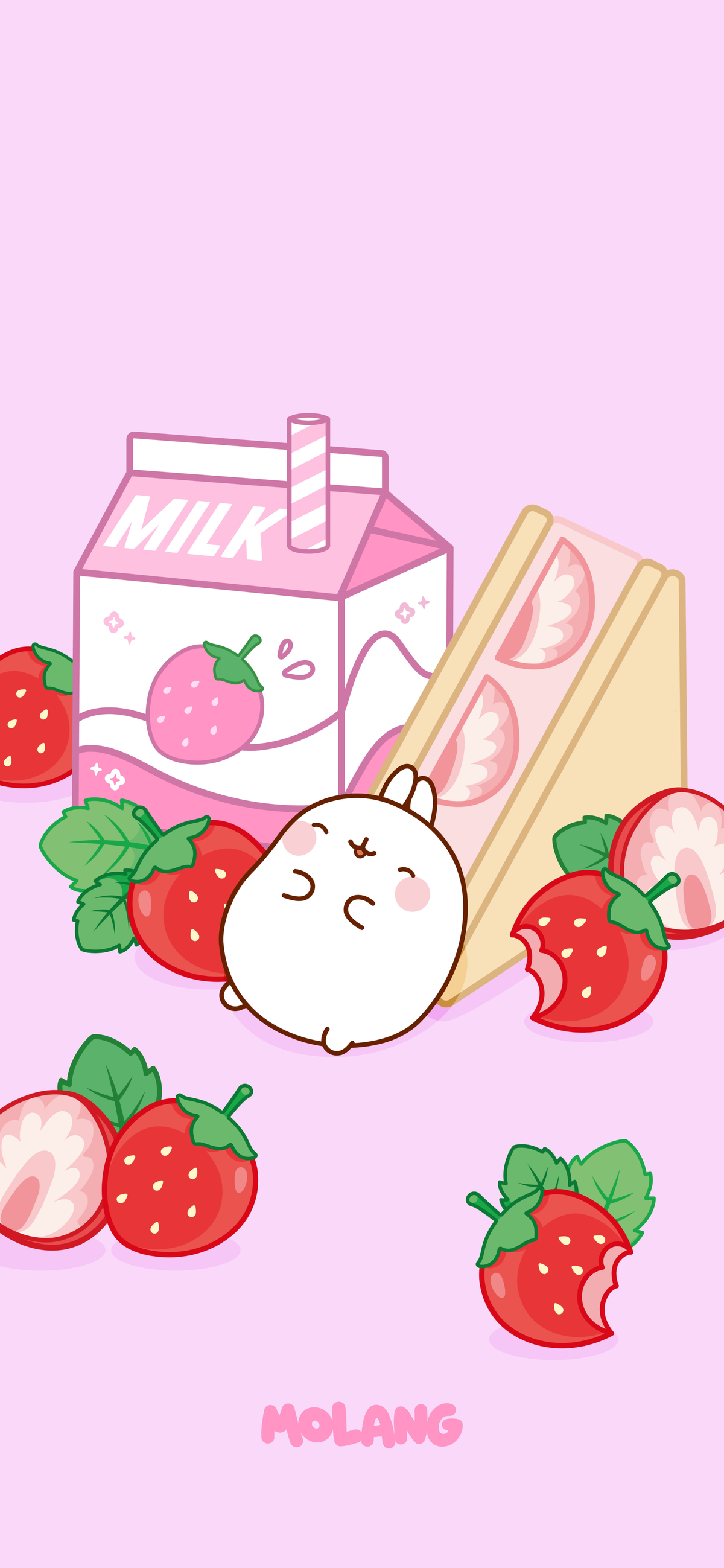 Molang Food Wallpapers: Discover The Strawberry Wallpaper of Molang