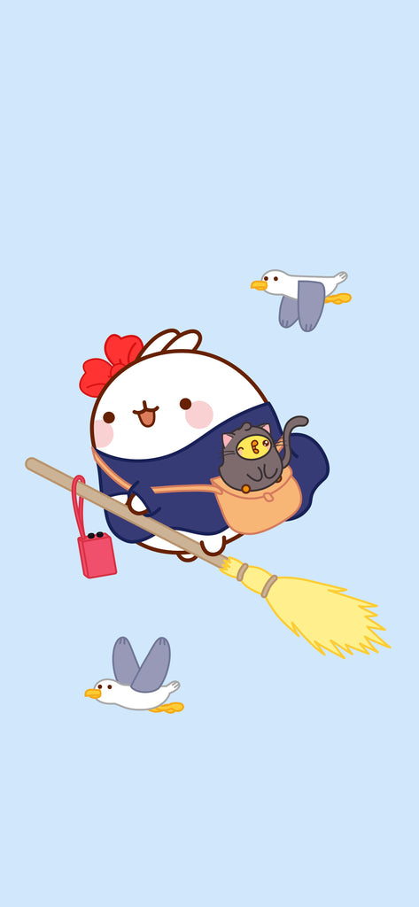 Molang phone ghibli wallpaper of Kiki's Delivery Service