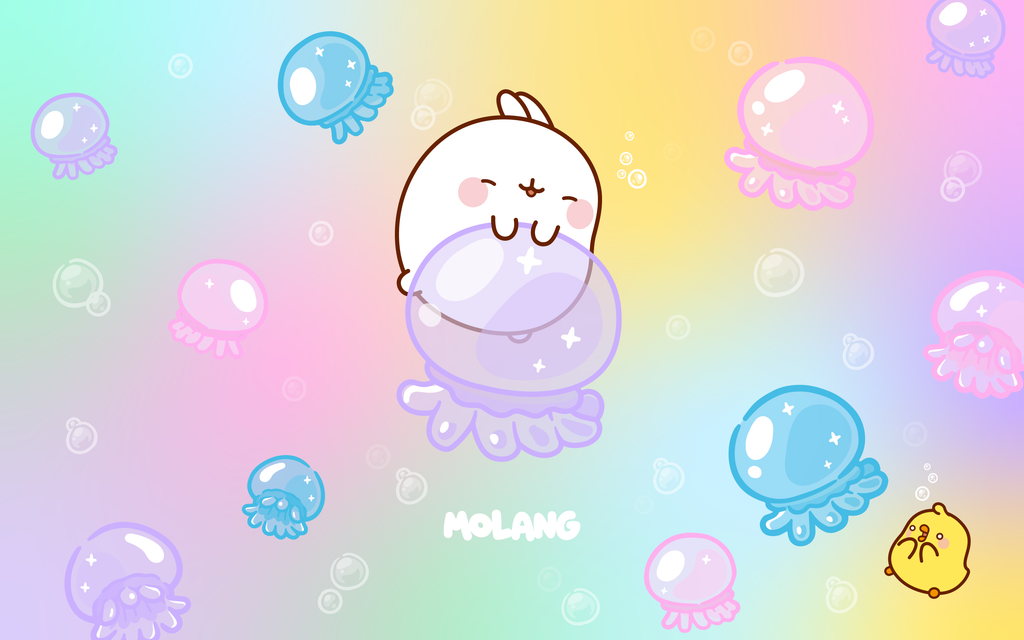 Molang kawaii background: jellyfish wallpaper for desktop