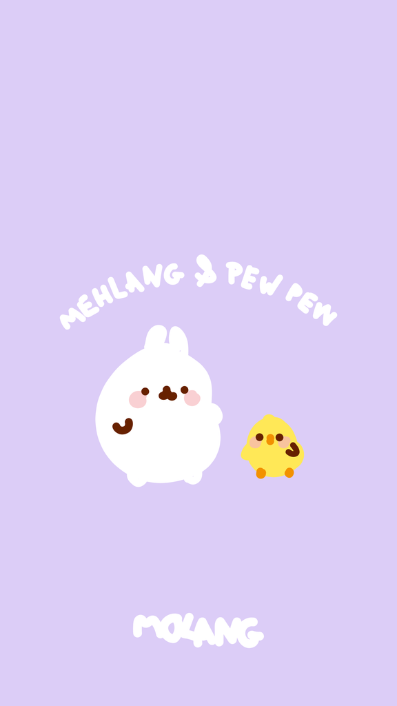 Molang kawaii background: Mehlang and Pew Pew wallpaper for phone
