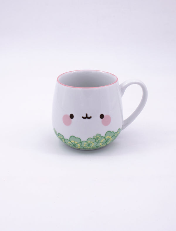 Cute mug Molang with Cloverleaf