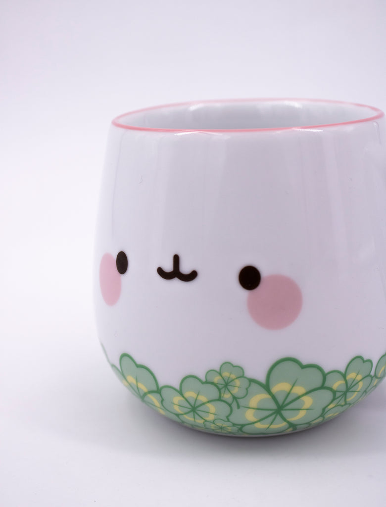 Close up for the Molang mug with cloverleaf