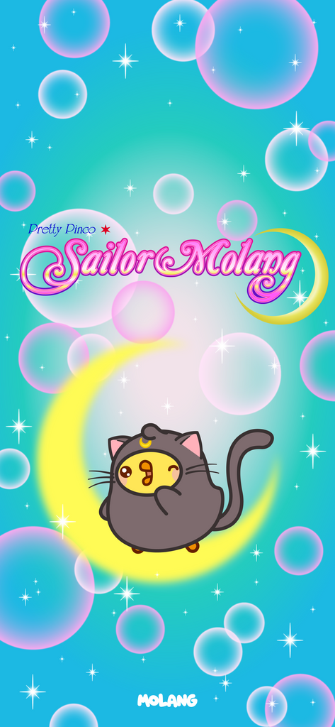 Fond d'écran kawaii Molang : fond d'écran chat Luna Sailor moon pour téléphone