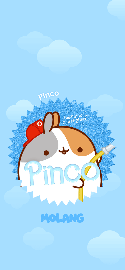 Molang kawaii background: Firefighter Pinco - Barbie wallpaper for phone