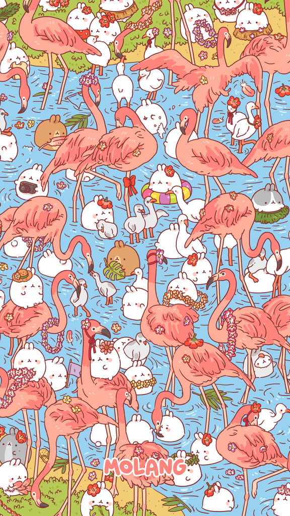 Molang kawaii background: animals wallpaper for phone