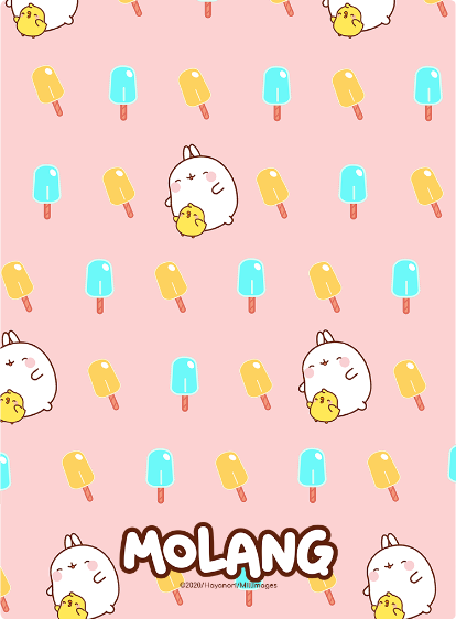 Molang kawaii background: popsicle wallpaper for phone