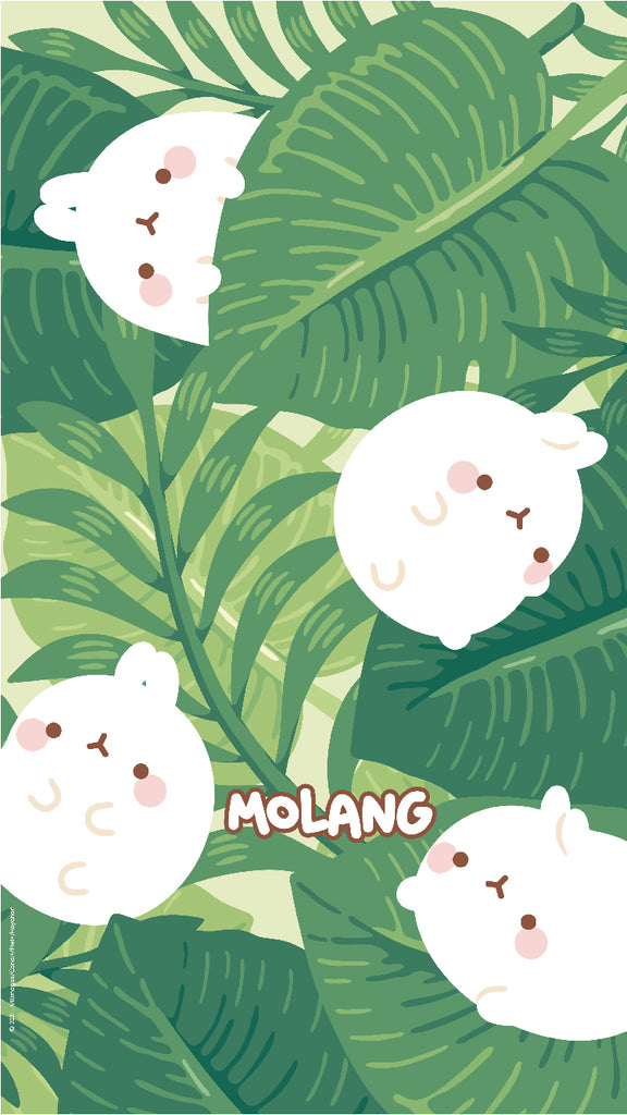 Molang kawaii background: nature wallpaper for phone
