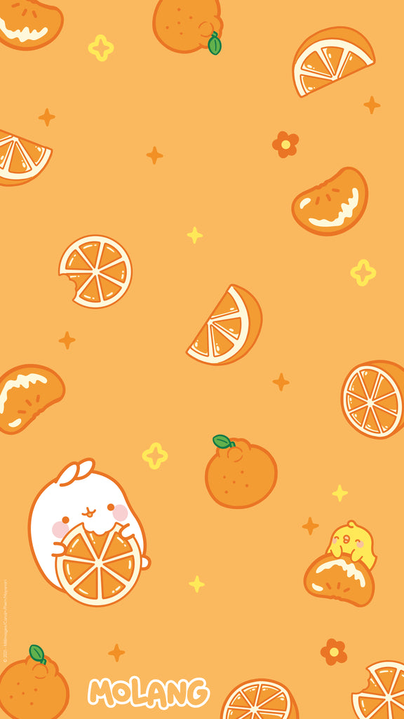 Molang kawaii background: citrus wallpaper for phone