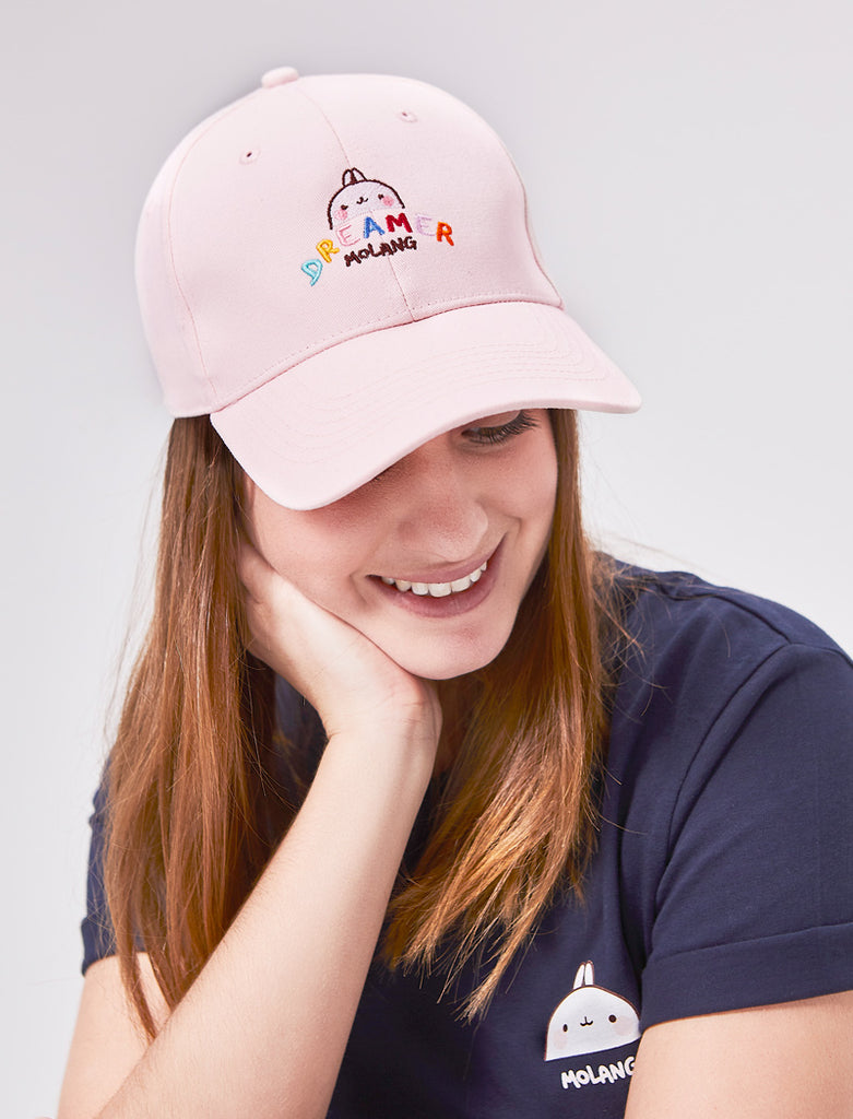 A cute pink cap Molang "Dreamer" of our bunny. 