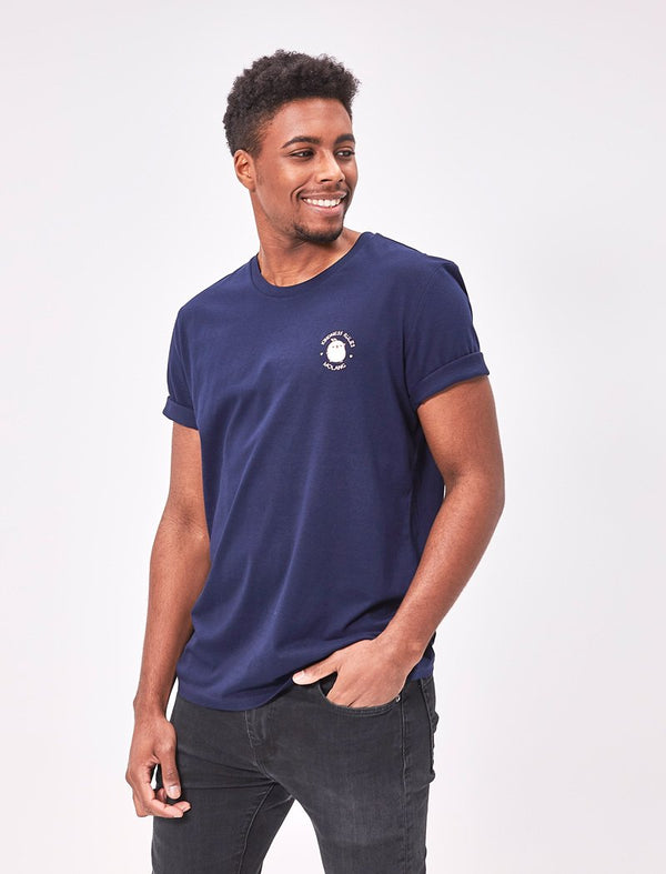 A cute unisex navy blue t shirt Molang "Kindness Rules" of our bunny. 