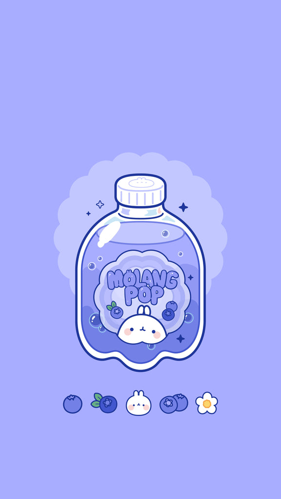 Molang kawaii background: blueberry wallpaper for phone