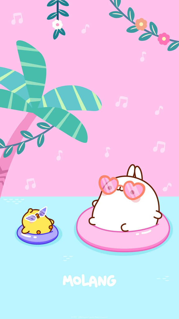 Molang kawaii background: relax wallpaper for phone