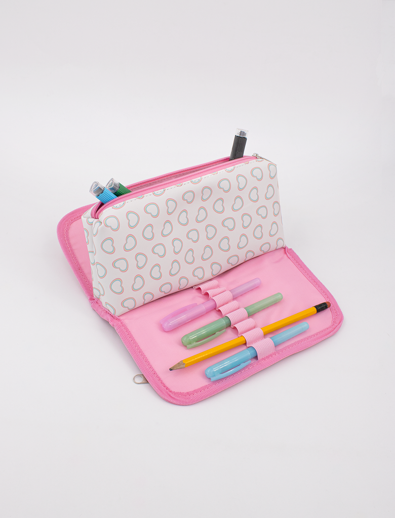 Smiley Dual Shade and Dual Zip Pencil Pouch for Kids - Pencil Box Kit
